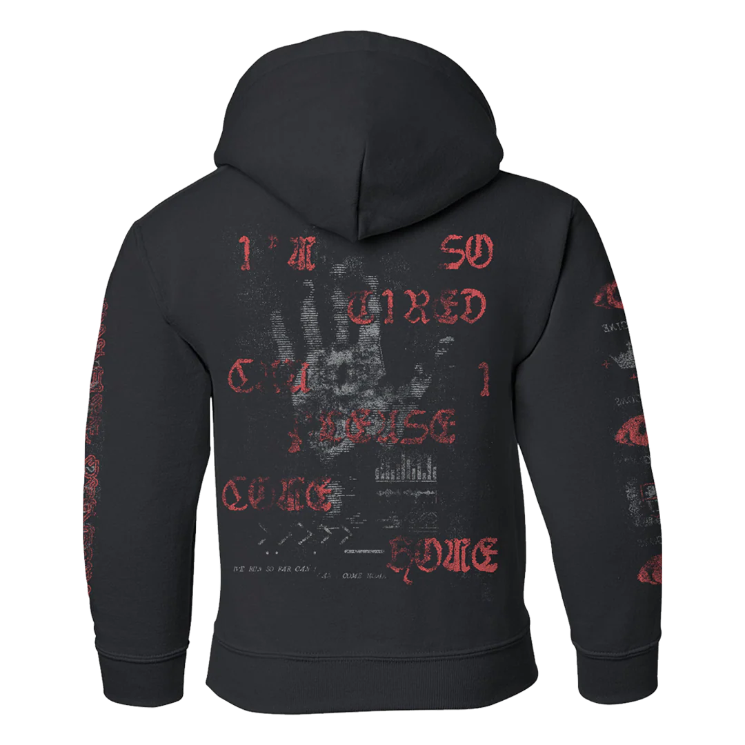Crest Black Youth Hoodie - Image 2